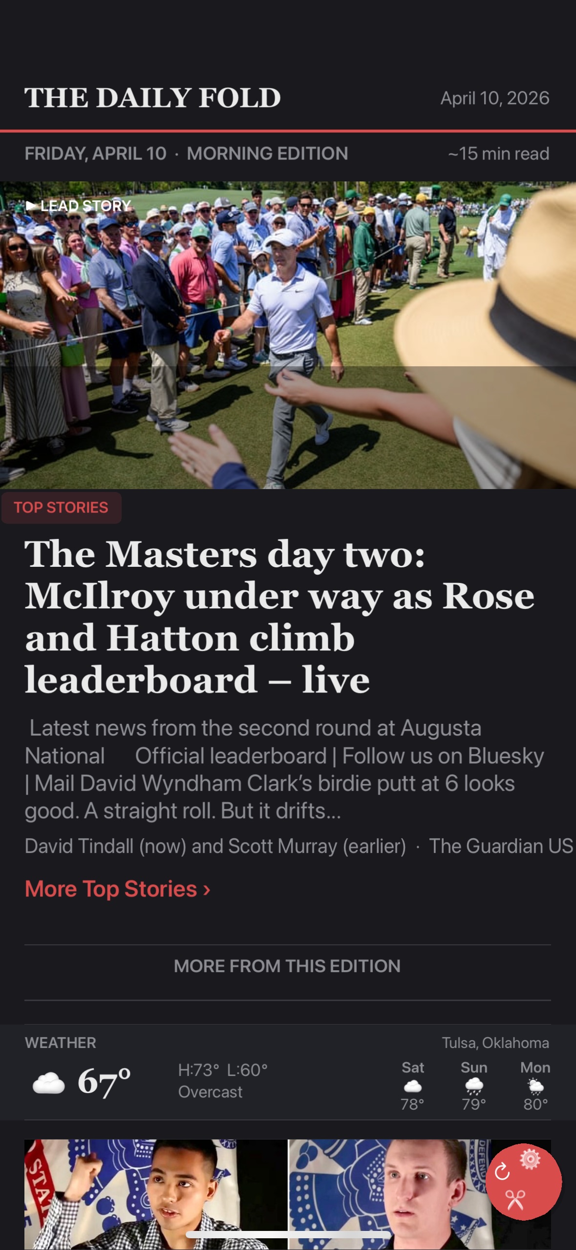 The Daily Fold in Dark Mode on iPhone