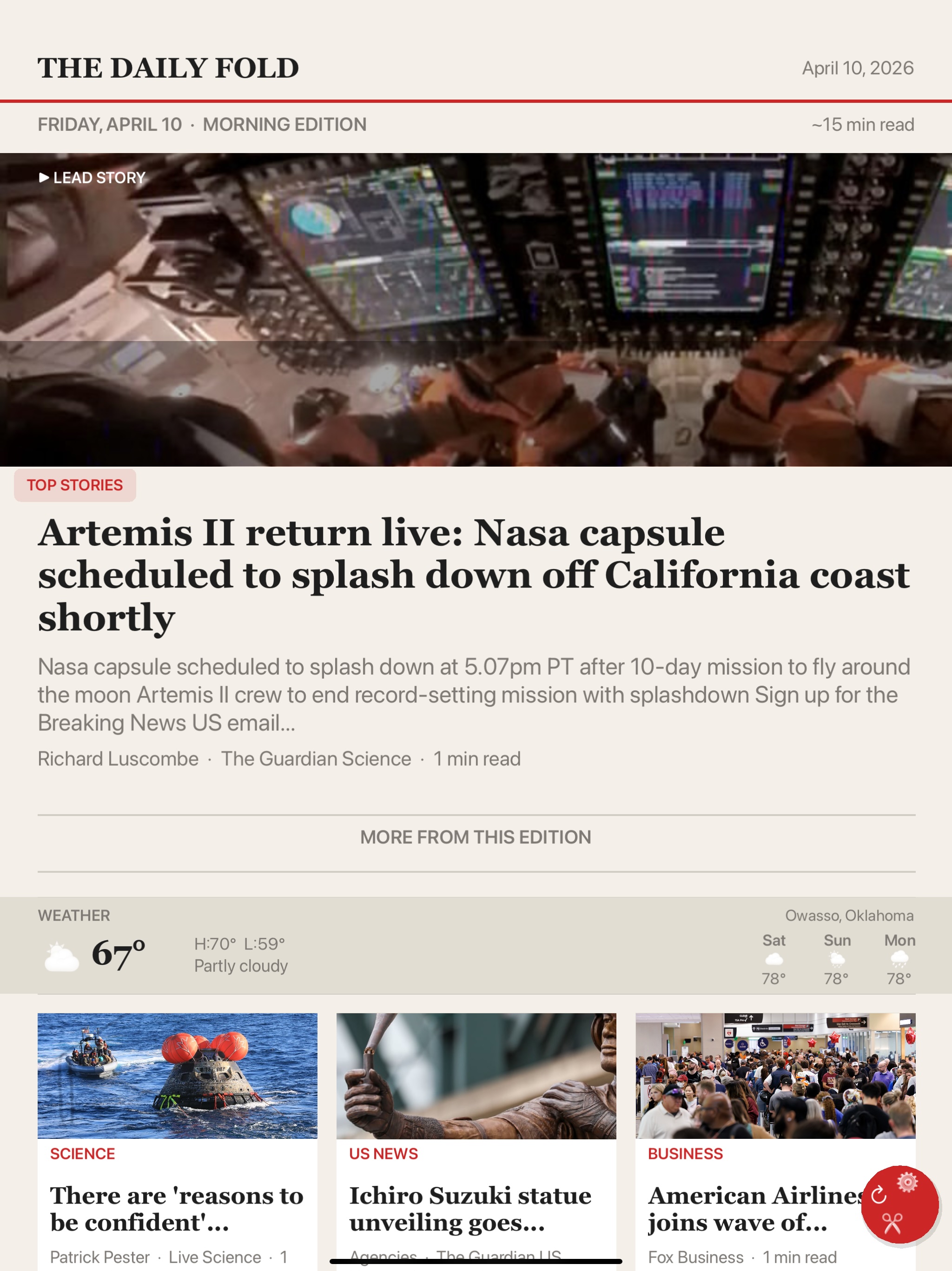 The Daily Fold on iPad